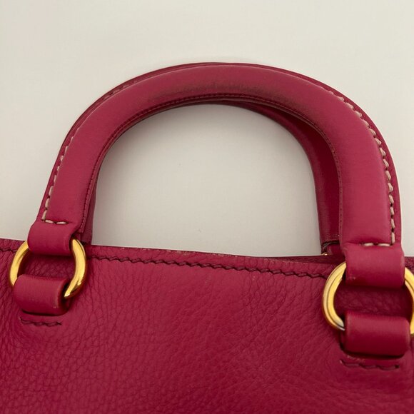 Authentic Prada Large Leather Tote Bag with Strap - Picture 10 of 14